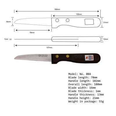 4'' Special Blade Wooden Handle