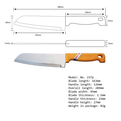6'' Cook Knife Yellow Plastic Handle