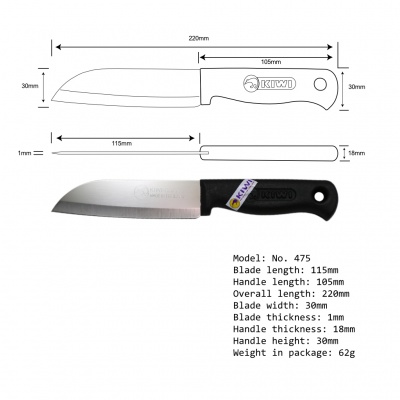 5'' Java Knife Plastic Handle
