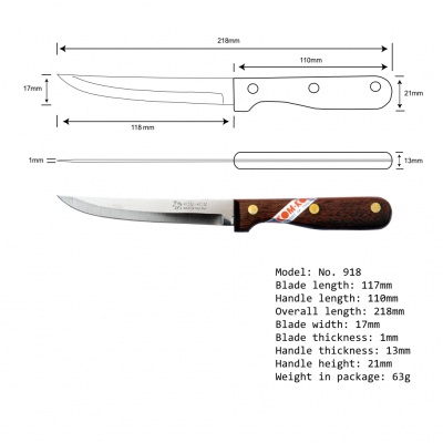 5'' Fruit Knife Wooden Handle