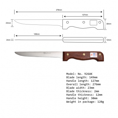 6'' Boning & Fillet Knife Wood Handle