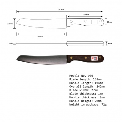 6'' Special Blade Knife Wood Handle