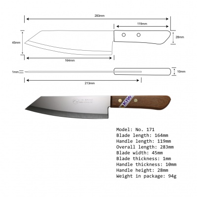 6.5'' Cook Knife Wood Handle