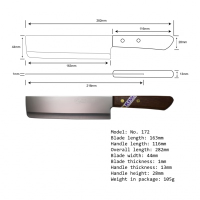 7'' cook's knife with a wooden handle