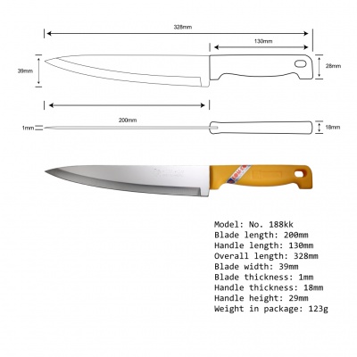 8'' Carving Knife Plastic Handle