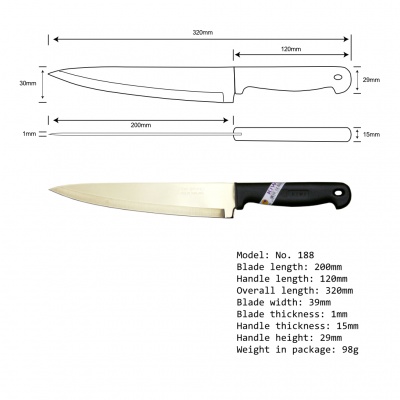 8'' Carving Knife Plastic Handle