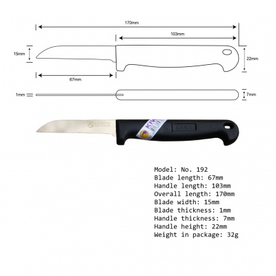 2.5'' Paring Knife Plastic Handle