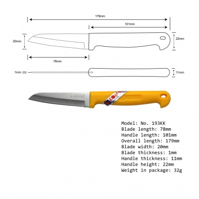 3'' Carving Knife Plastic Handle