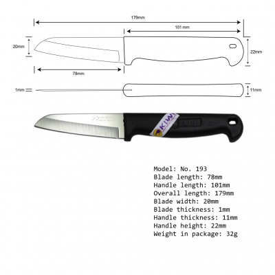 3'' Carving Knife Plastic Handle