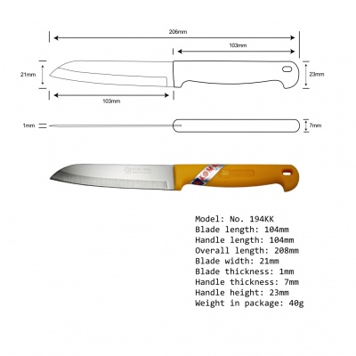 4'' Paring Knife Plastic Handle