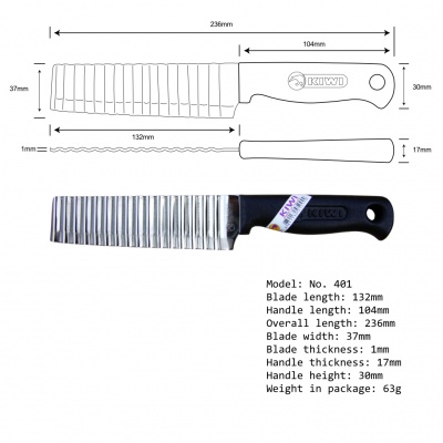 5'' Wave Knife Plastic Handle