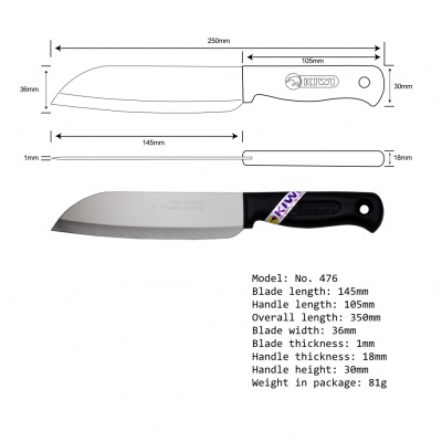 6'' Java Knife Plastic Handle