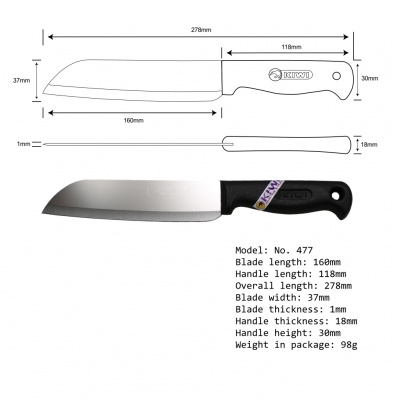 7'' Java Knife with Plastic Handle