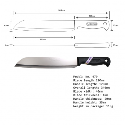 9'' Java Knife Plastic Handle