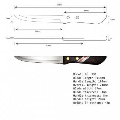 5'' Utility Knife Wood Handle