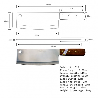 KIWI KNIFE CLEAVER (8 inches) #813