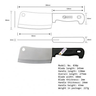 6'' Cleaver Knife Plastic Handle