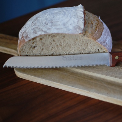 8'' Bread Knife Wood Handle (Single Serration)