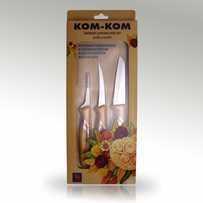 3 pcs Fruit Carving Knife Plastic Handle (C)