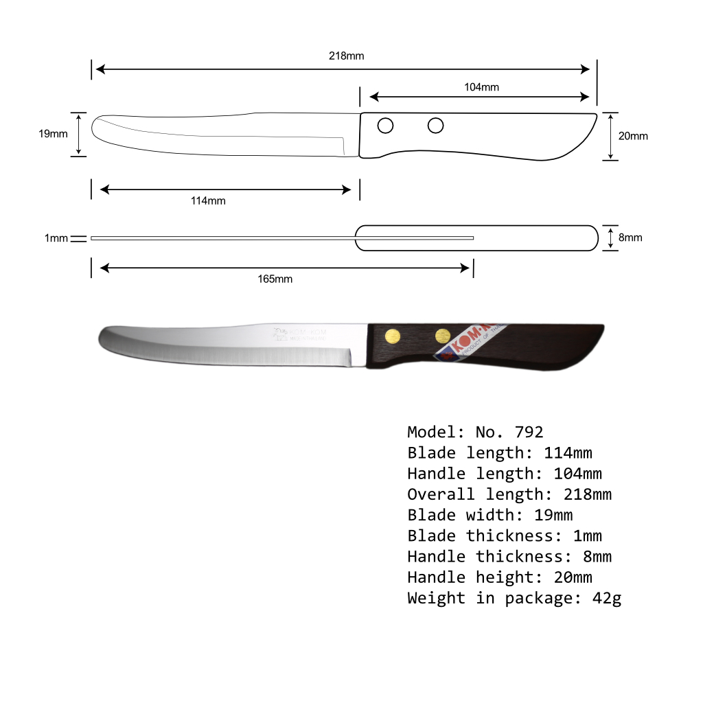 5" Paring Knife Wood Handle chopchopchop.co.uk