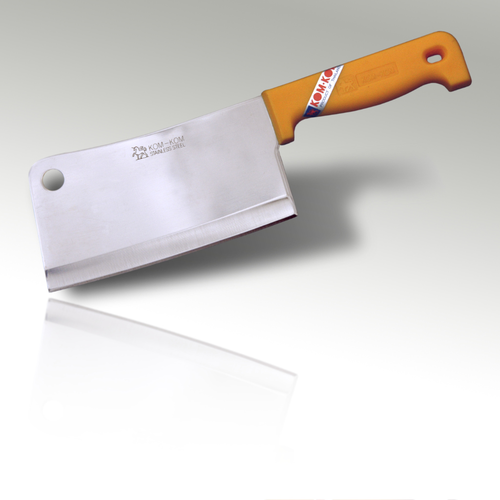 7'' Cleaver Knife Yellow Plastic Handle