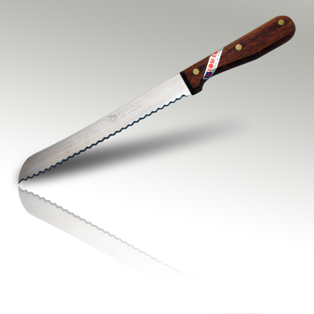 8'' Bread Knife Wood Handle (Single Serration)
