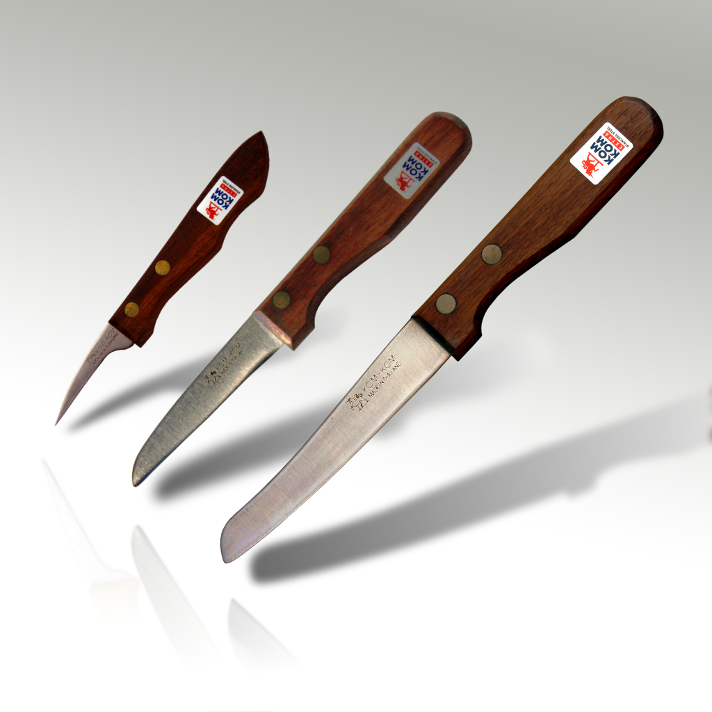 3 pcs Fruit Carving Knife Set Wooden Handle (B)