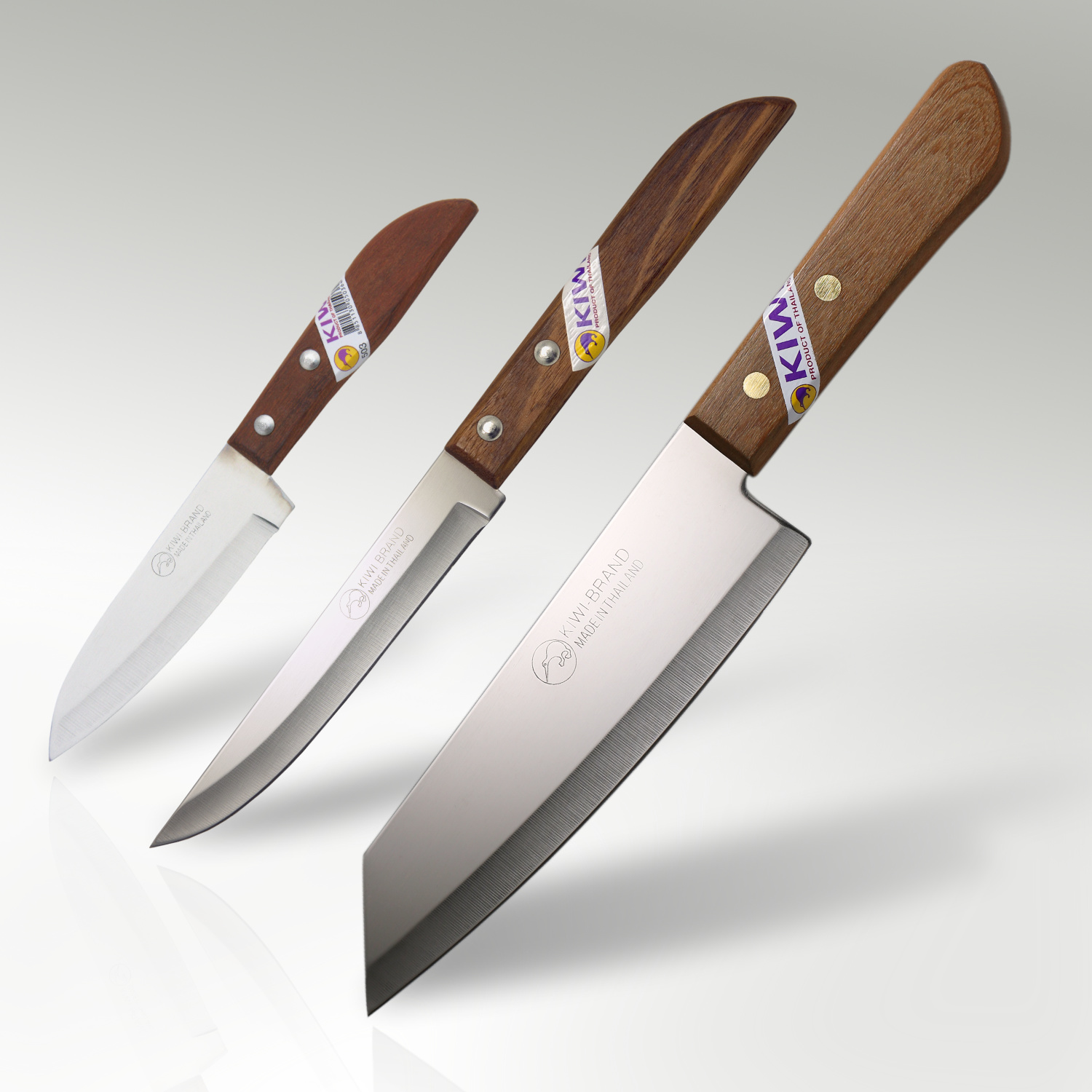 Kiwi Brand essential 3 knife set chopchopchop.co.uk